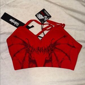 Civil Regime Roses From Concrete Red Sports Bra XS